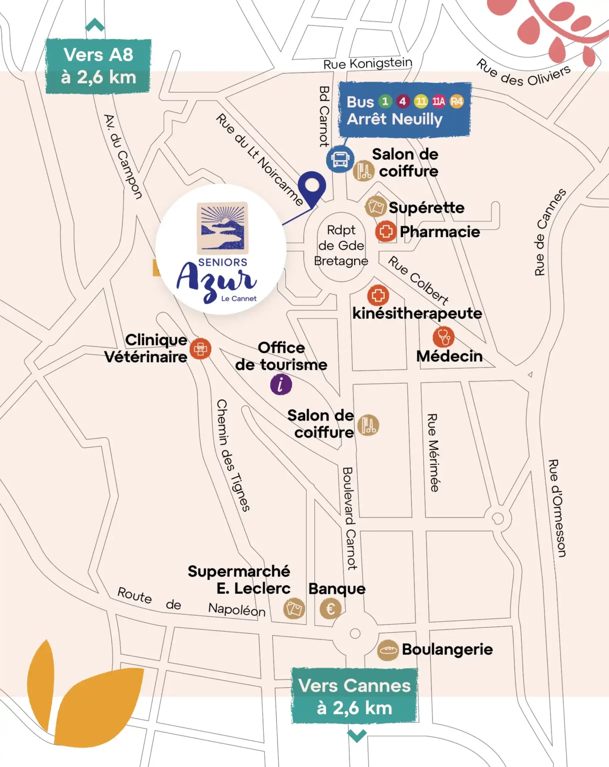 map residence seniors azur